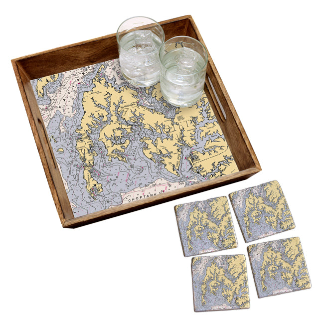 St. Michaels, MD- Marble Coaster Set
