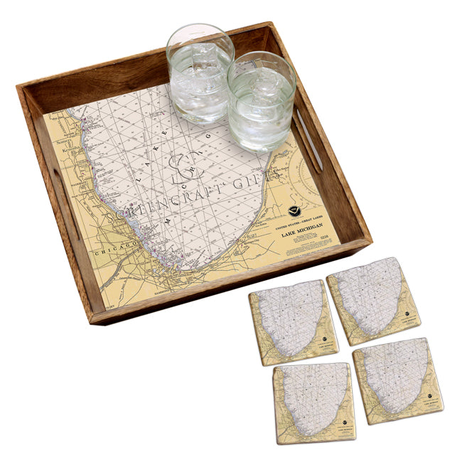 Lake Michigan -  Marble Coaster Set