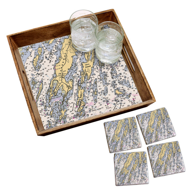 Orrs Island, ME - Marble Coaster Set