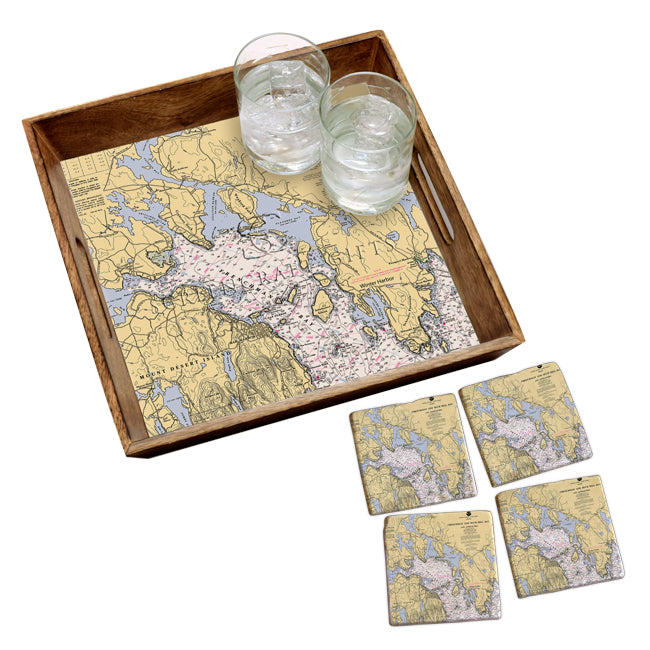 Frenchman Bay, ME- Marble Coaster Set