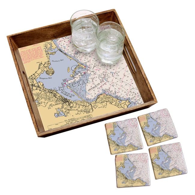 Plymouth, MA- Marble Coaster Set