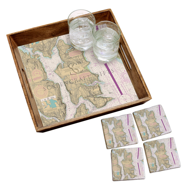 Bainbridge Island, WA -  Marble Coaster Set