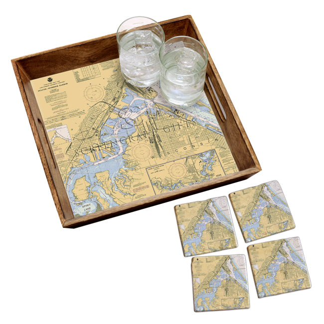 Duluth, MN -  Marble Coaster Set