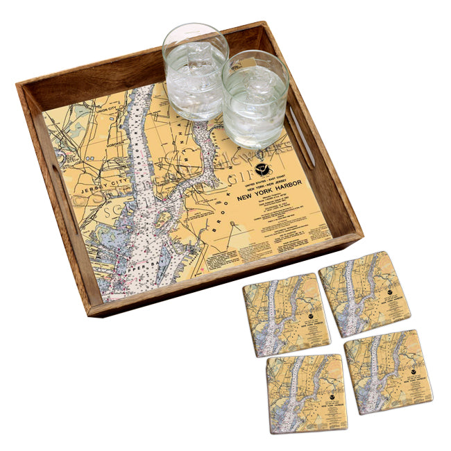 New York, NY - Marble Coaster Set