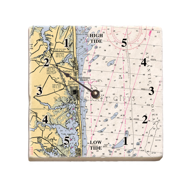Bethany Beach, DE Marble Tide Clock ScreenCraftGifts