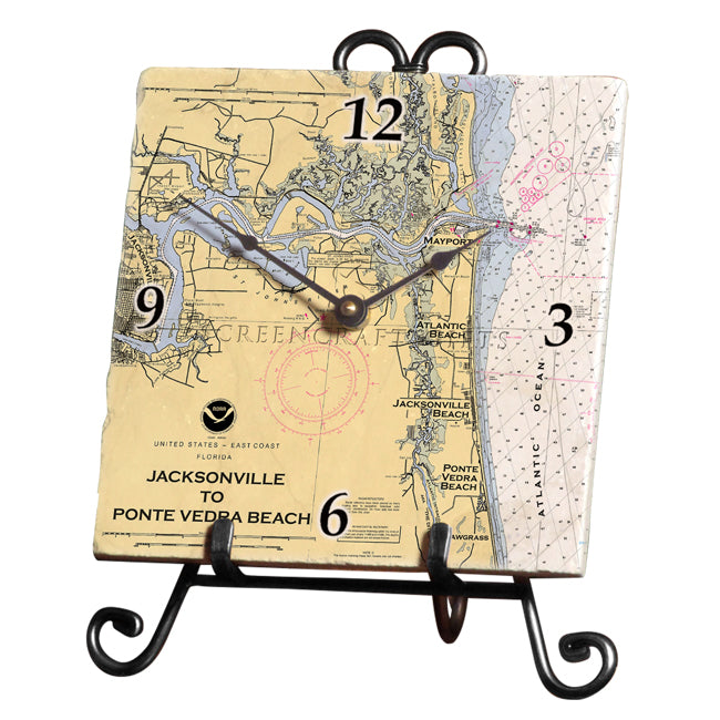 Jacksonville, FL - Marble Desk Clock