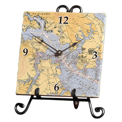 Baltimore, MD - Marble Desk Clock