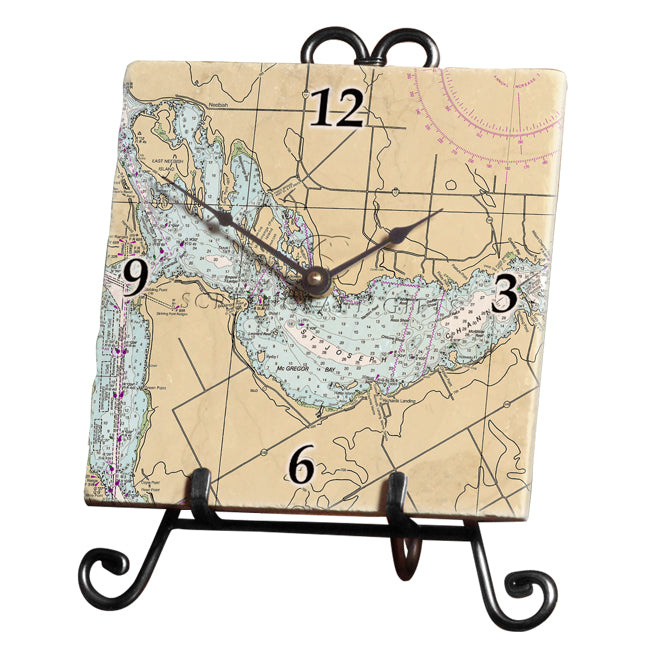 Port Findlay, Ontario - Marble Desk Clock