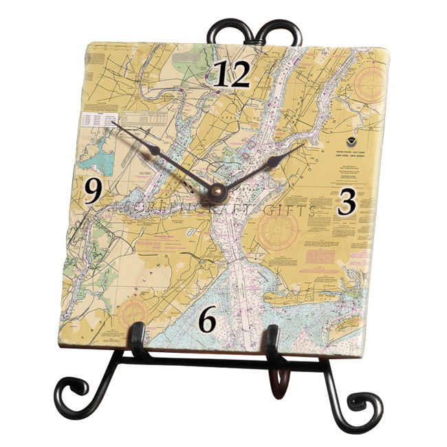 Jersey City, NJ - Marble Desk Clock