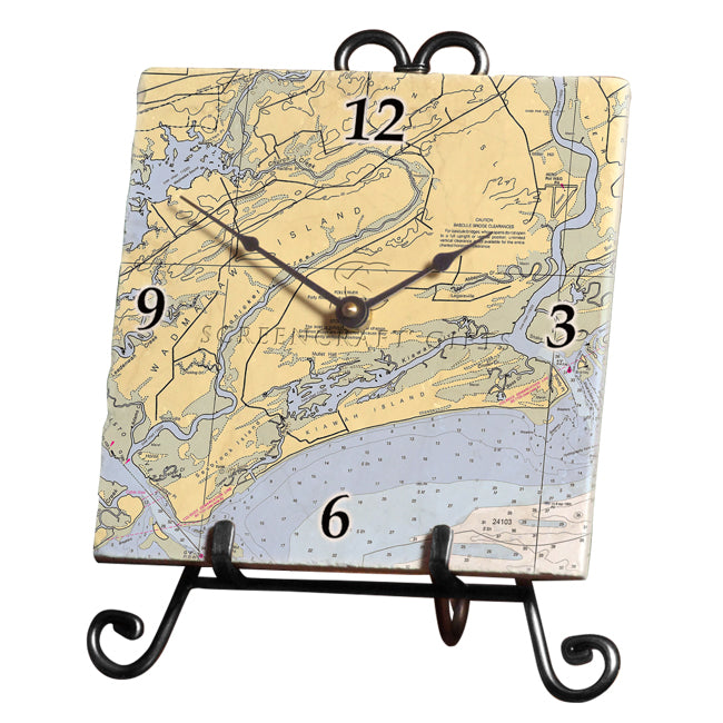 Kiawah Island, SC- Marble Desk Clock