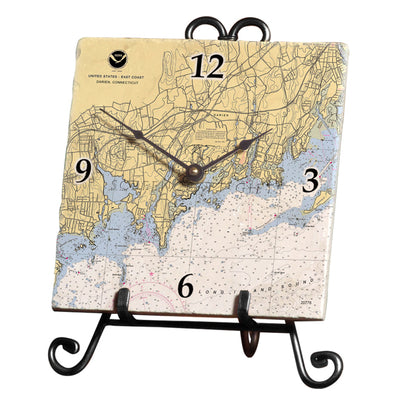 Darien, CT  - Marble Desk Clock