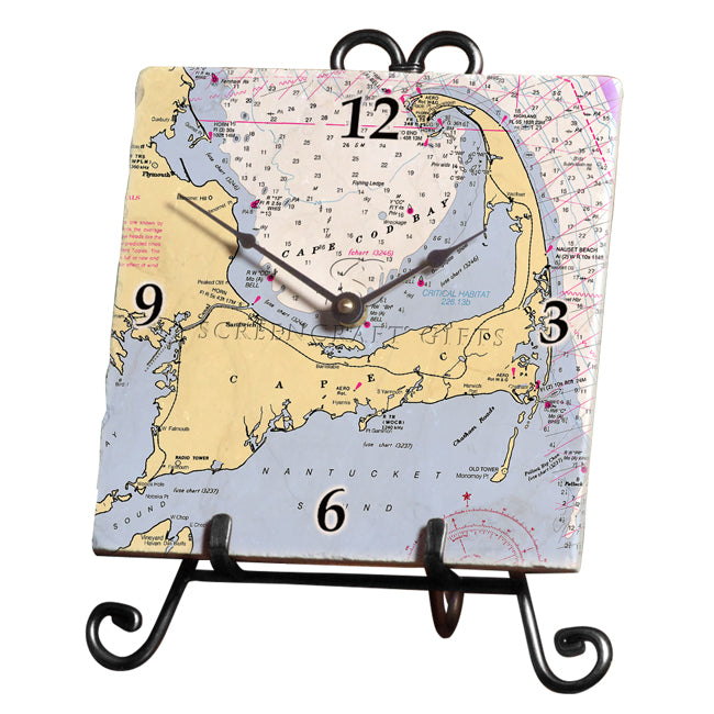 Cape Cod, MA - Marble Desk Clock
