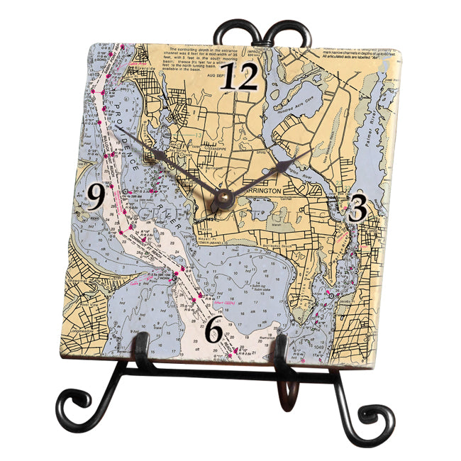 Barrington, RI- Marble Desk Clock