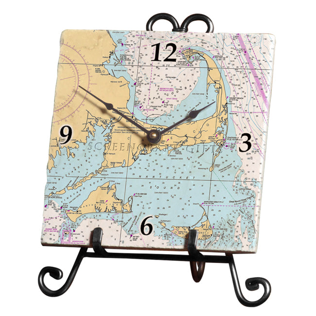 Cape Cod and the Islands - Marble Desk Clock