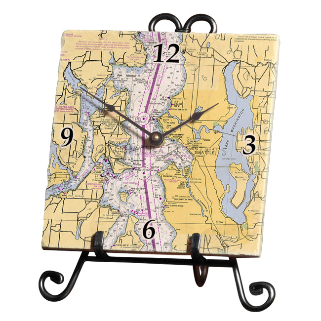 Seattle, WA- Marble Desk Clock