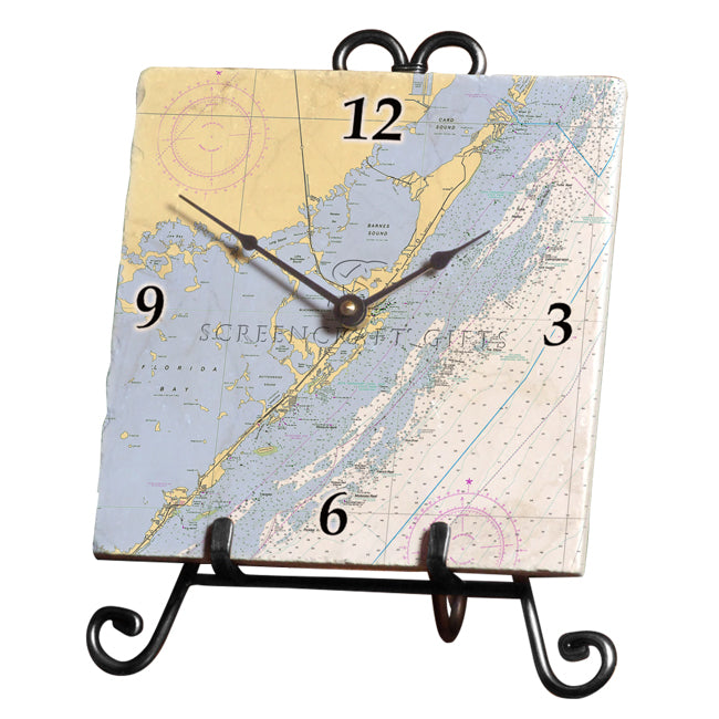 Key Largo, FL  - Marble Desk Clock