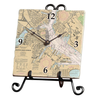 Boston, MA - Marble Desk Clock