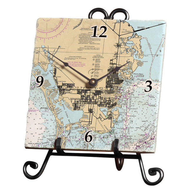 St. Petersburg, FL- Marble Desk Clock