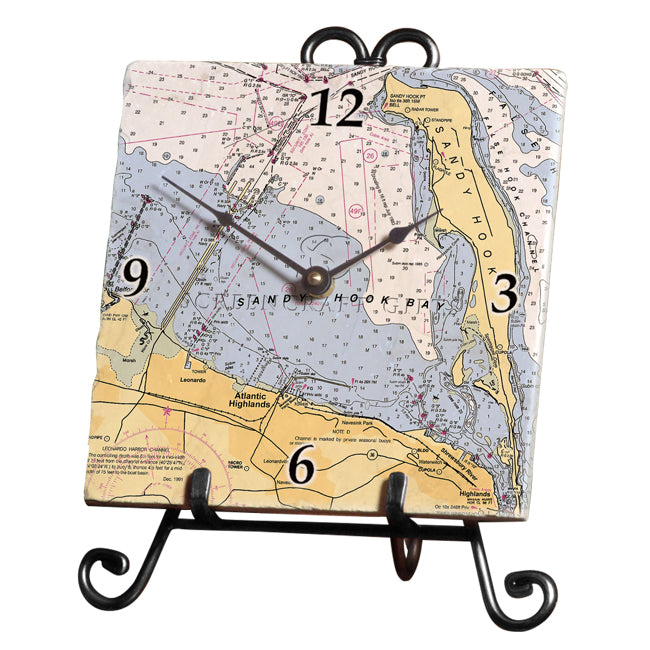 Sandy Hook, NJ - Marble Desk Clock