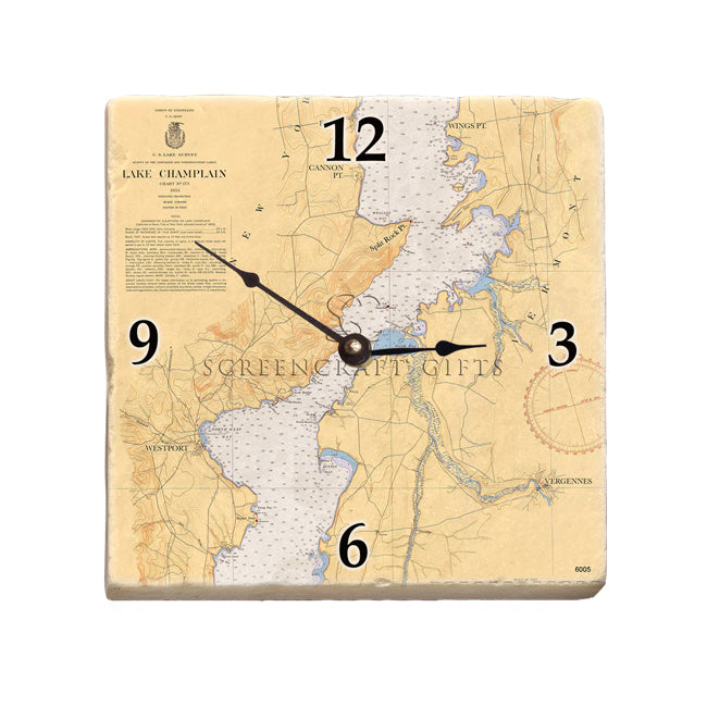 Westport, NY-  Marble Desk Clock