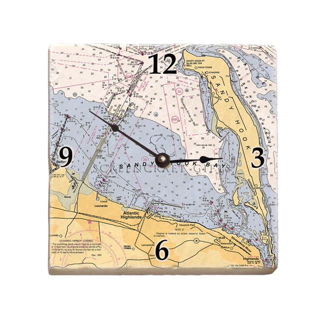 Sandy Hook, NJ - Marble Desk Clock