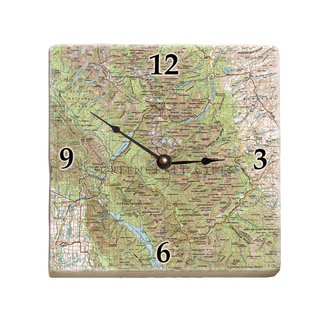 Glacier National Park-  Marble Desk Clock
