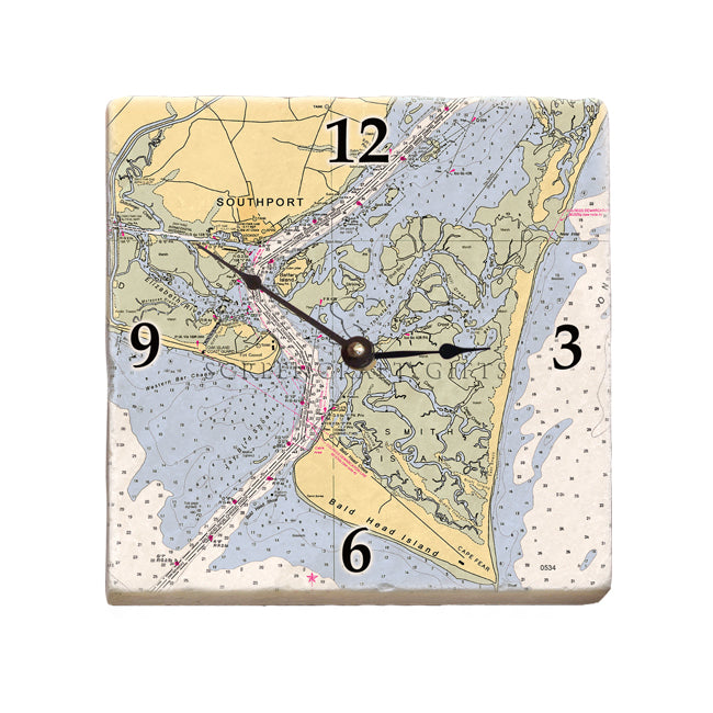 Bald Head Island, NC - Marble Desk Clock