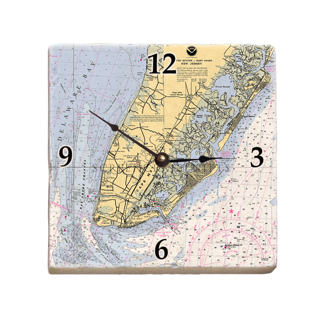 Cape May, NJ- Marble Desk Clock