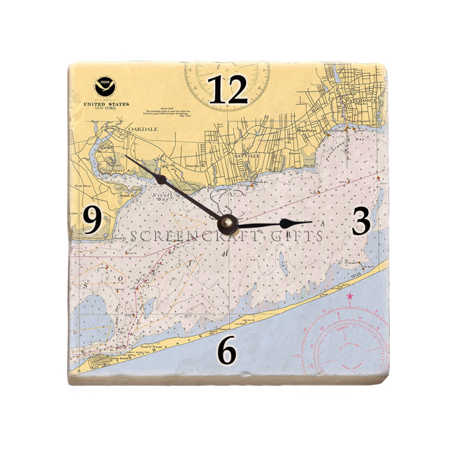 Sayville, NY-  Marble Desk Clock