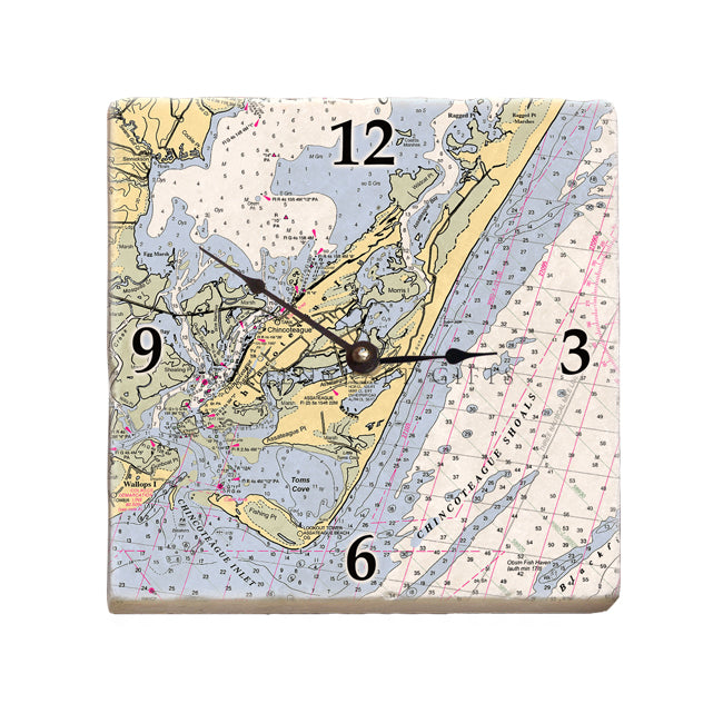 Chincoteague, VA - Marble Desk Clock