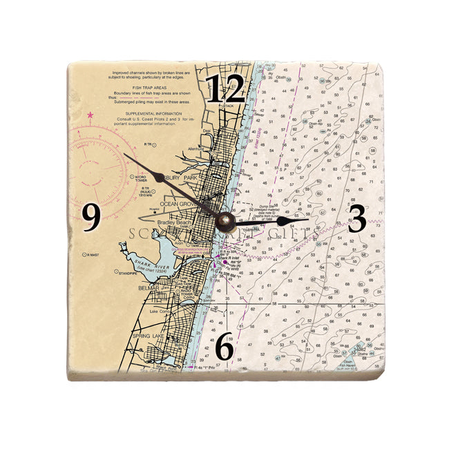 Ocean Grove, NJ  - Marble Desk Clock