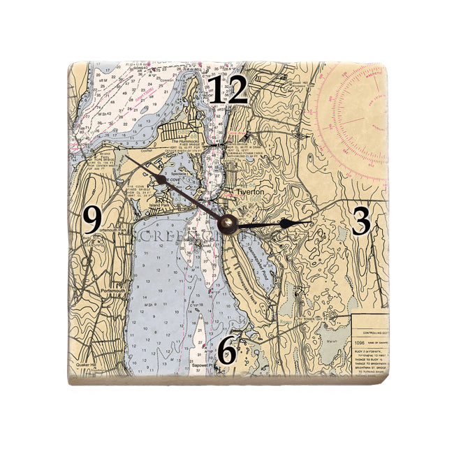 Tiverton, RI - Marble Desk Clock