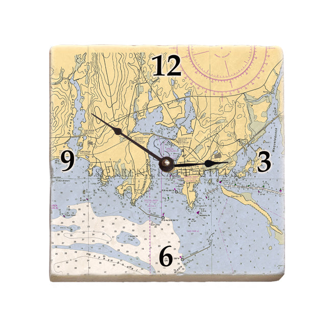 Stonington, CT - Marble Desk Clock