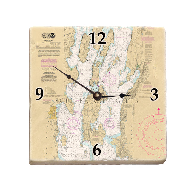 Grand Isle, VT - Marble Desk Clock