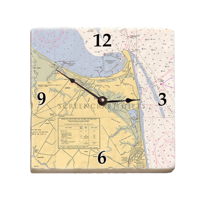 Cape Henlopen, DE- Marble Desk Clock