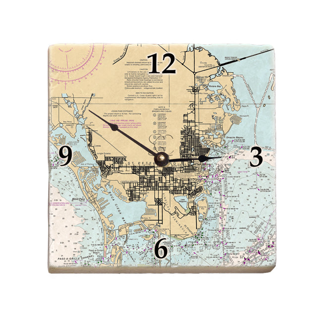 St. Petersburg, FL- Marble Desk Clock