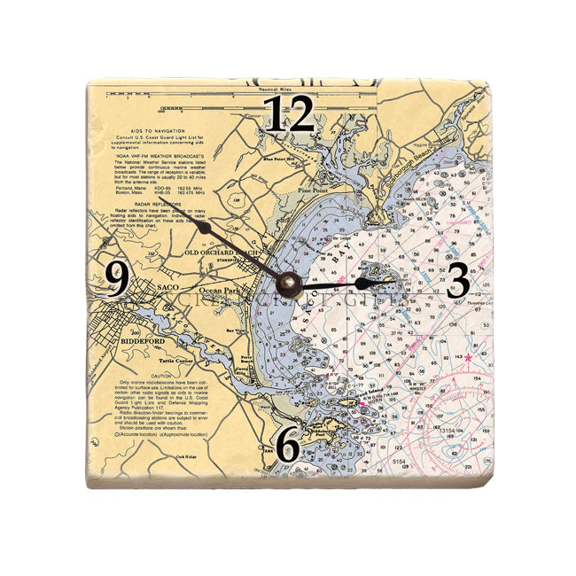 Old Orchard Beach, ME- Marble Desk Clock