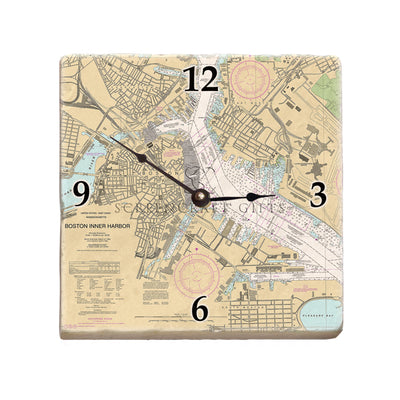 Boston, MA - Marble Desk Clock
