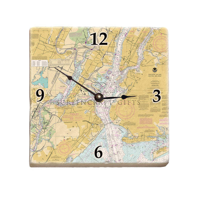 Jersey City, NJ - Marble Desk Clock