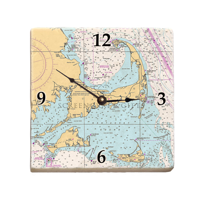 Cape Cod and the Islands - Marble Desk Clock