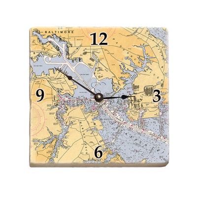 Baltimore, MD - Marble Desk Clock