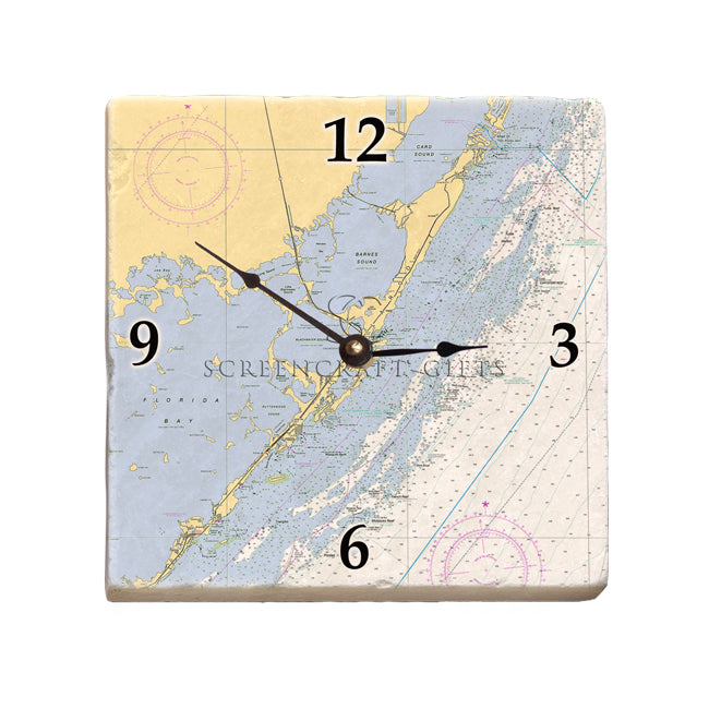 Key Largo, FL  - Marble Desk Clock