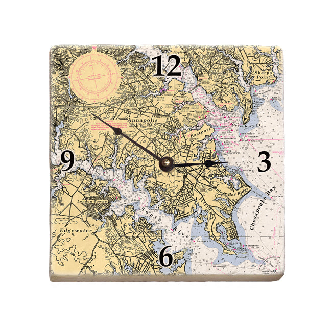 Annapolis, MD - Marble Desk Clock