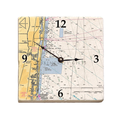 Deerfield Beach, FL - Marble Desk Clock