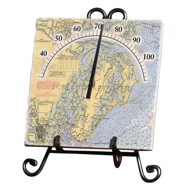 St. Simons Island, GA - Marble Thermometer