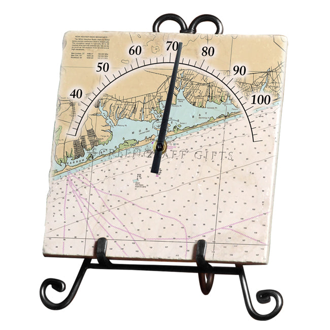 Moriches Bay, NY - Marble Thermometer