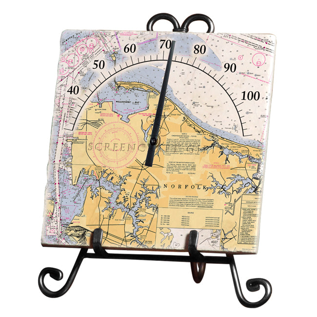 Norfolk, VA - Marble Thermometer