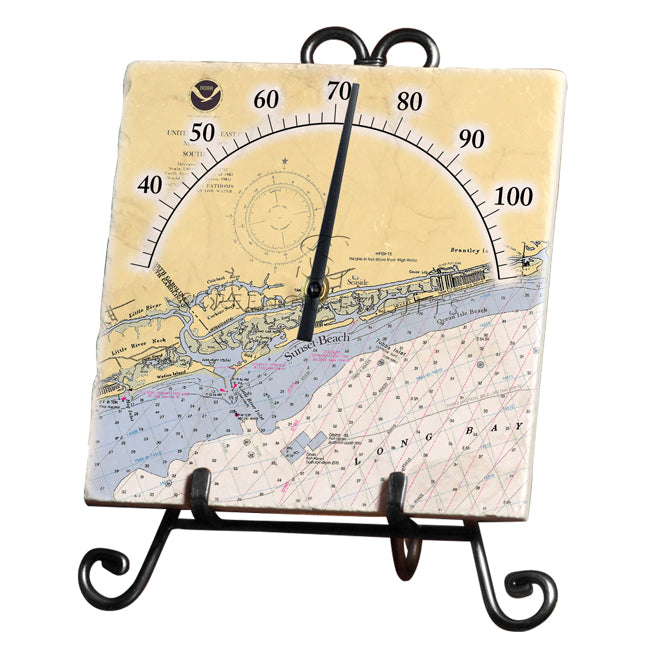 Sunset Beach, NC - Marble Thermometer