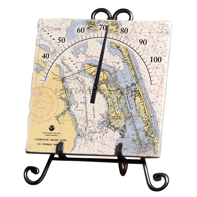 Roanoke Island, NC - Marble Thermometer