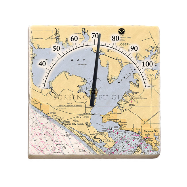 Panama City Beach, FL - Marble Thermometer